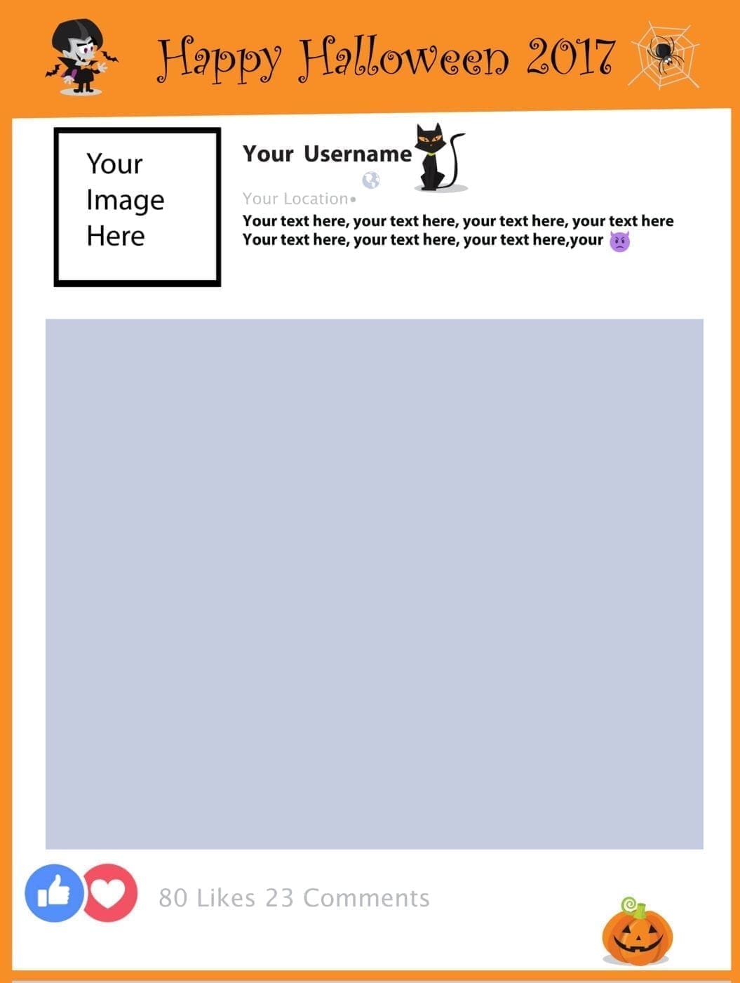 Halloween selfie Facebook frame