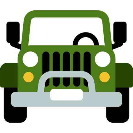 Vintage off road vehicle jeep cardboard cutout