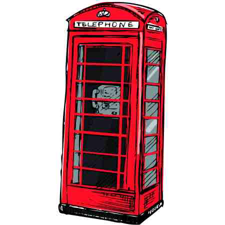 London red telephone box cardboard cutout